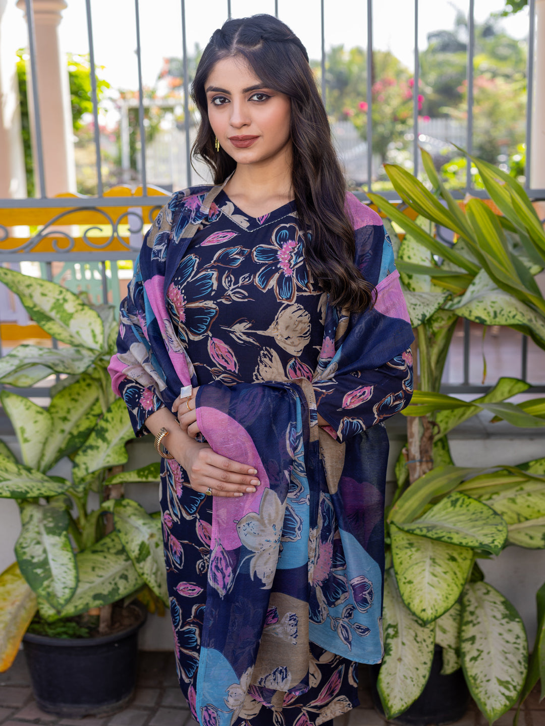 Trendy Festival Wear | Cotton Kurti Pant with Dupatta (Fully Stitched)