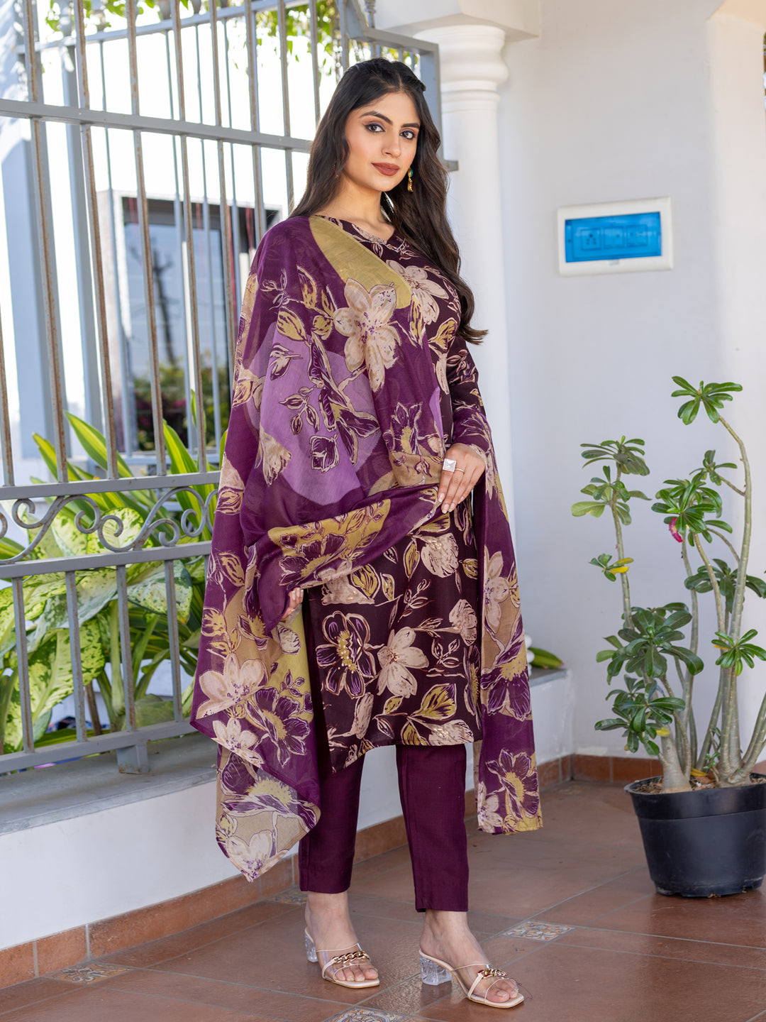 Elegant Cotton Kurti Set with Pant And Dupatta | Ready to Wear for Festivals