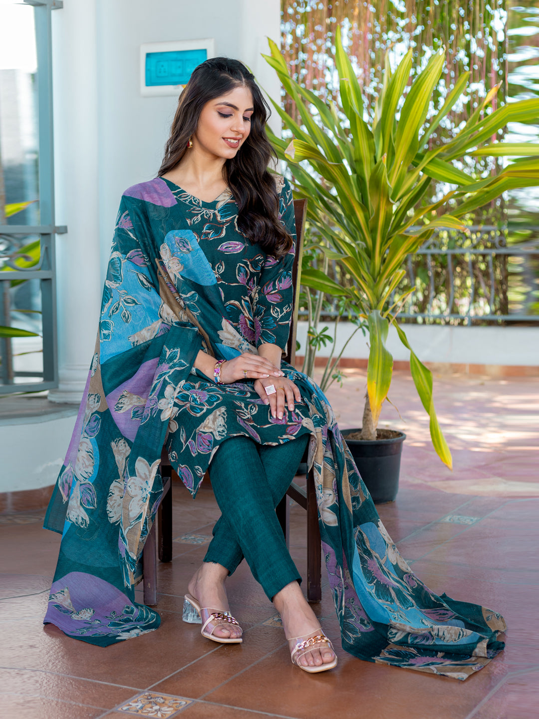 Fully Stitched Kurti Pant Dupatta Set | Stylish Cotton Festive Collection