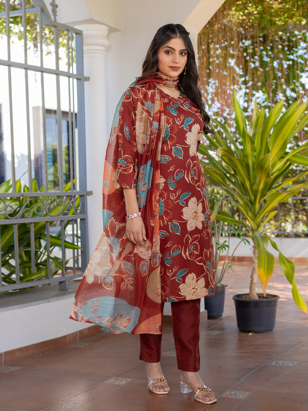 Designer Festival Kurti Set | Cotton Fabric | Pant And Dupatta Included