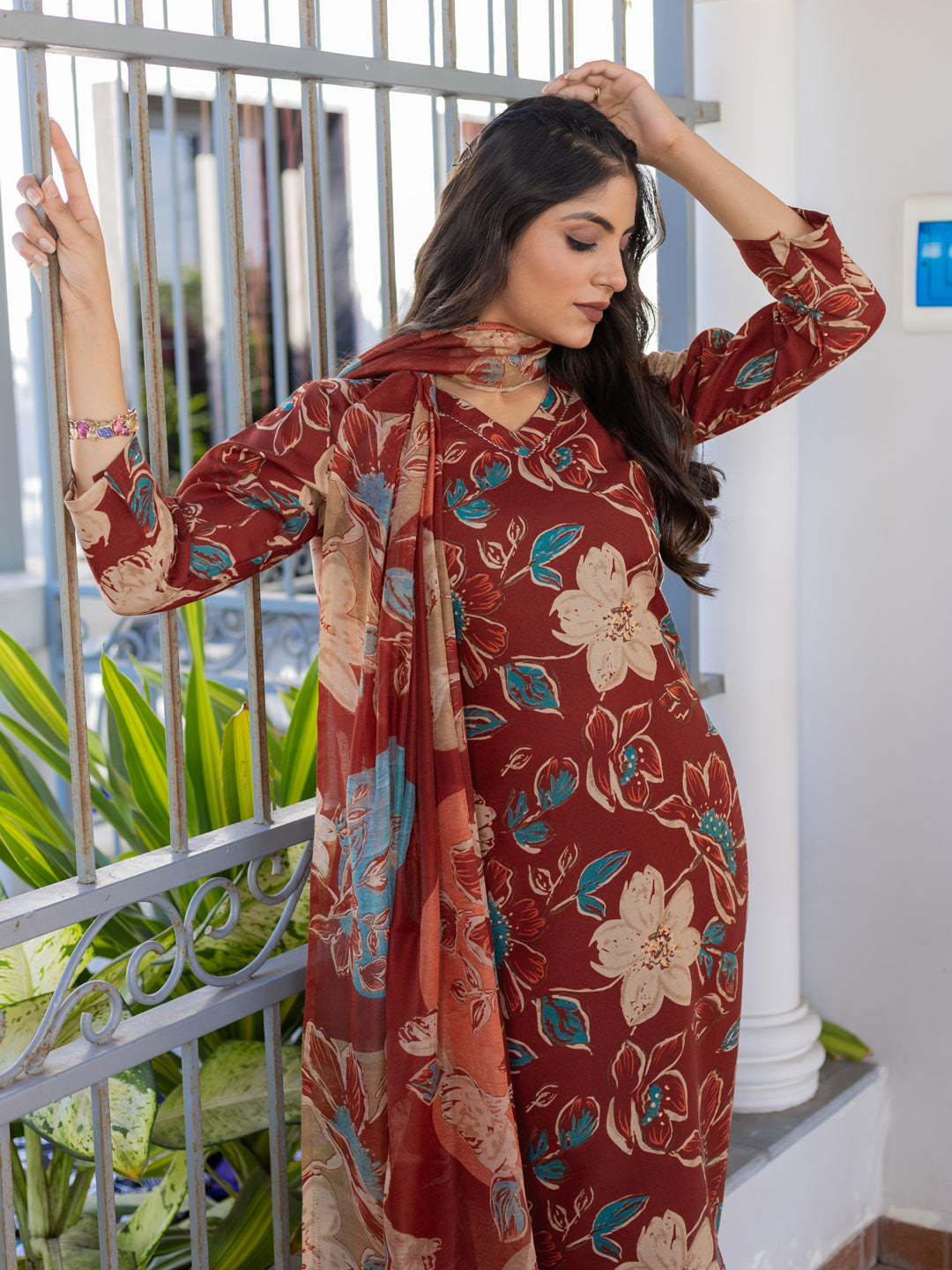Designer Festival Kurti Set | Cotton Fabric | Pant And Dupatta Included