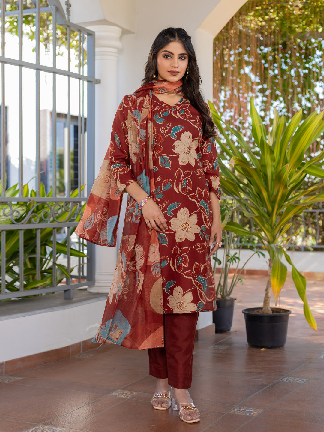Designer Festival Kurti Set | Cotton Fabric | Pant And Dupatta Included
