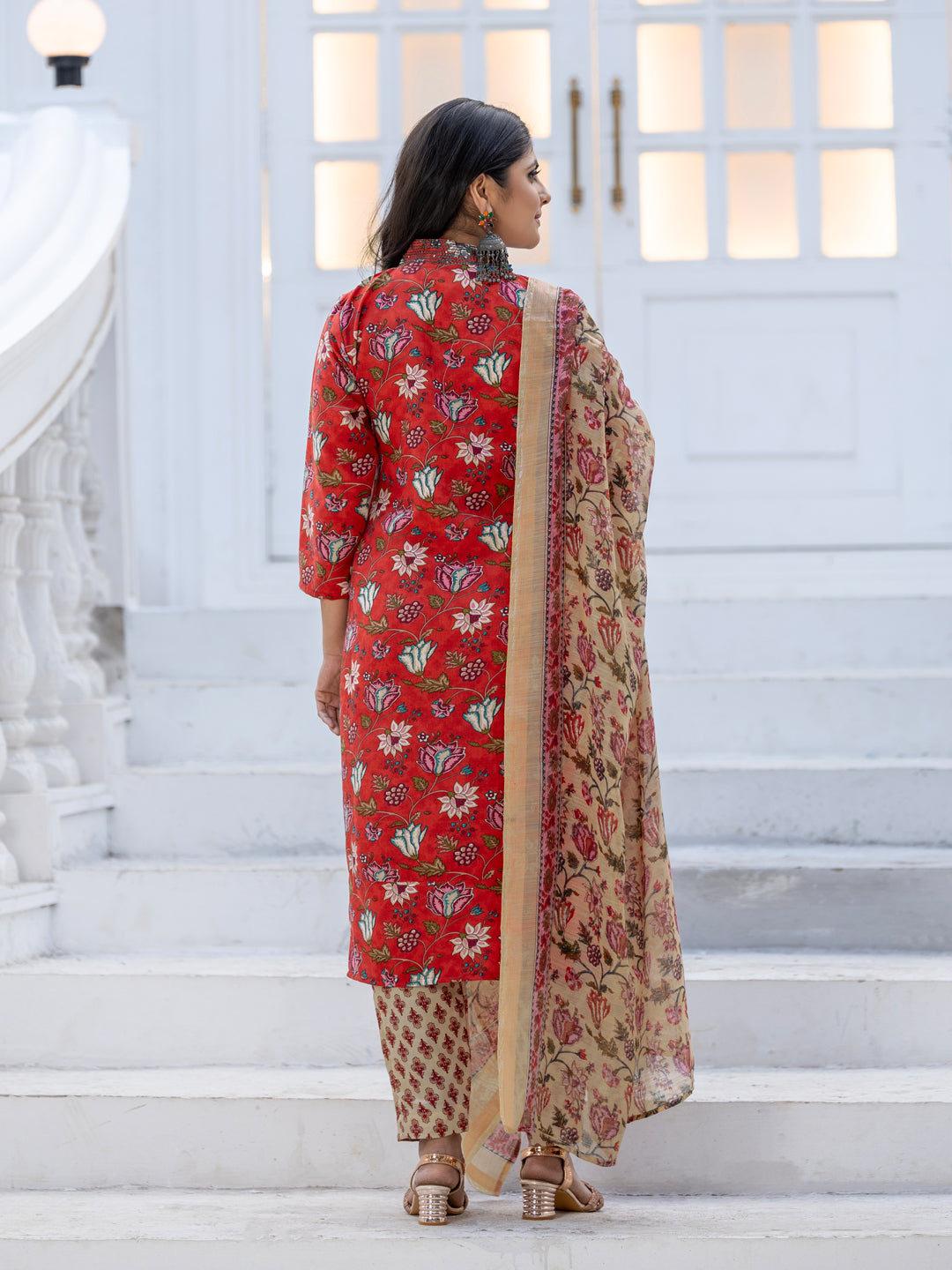 Trendy Cotton Kurti with Matching Pant And Dupatta | Festive Wear