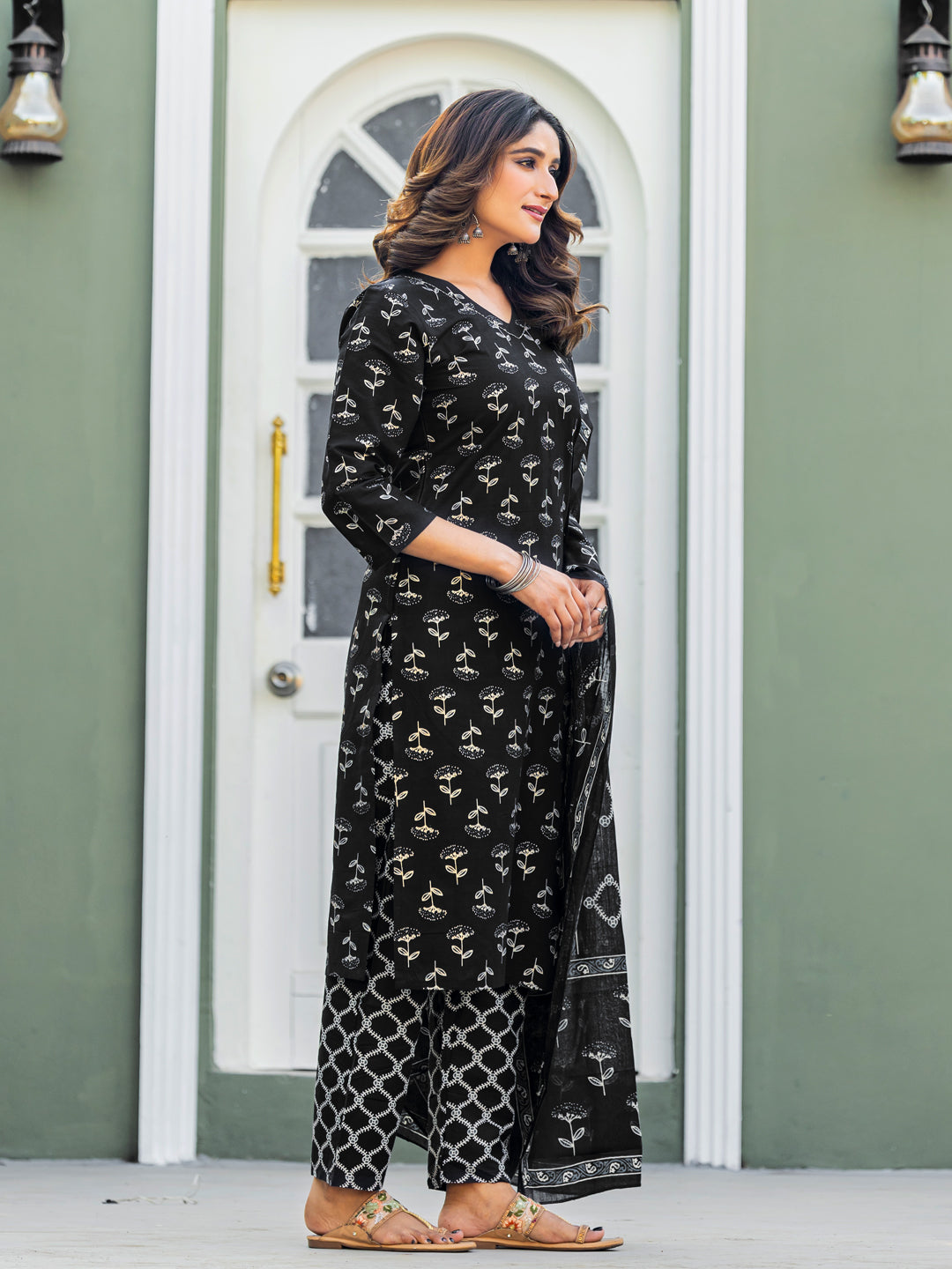 Festive Vibes Cotton Kurti Set | Pant And Dupatta | Ready to Wear