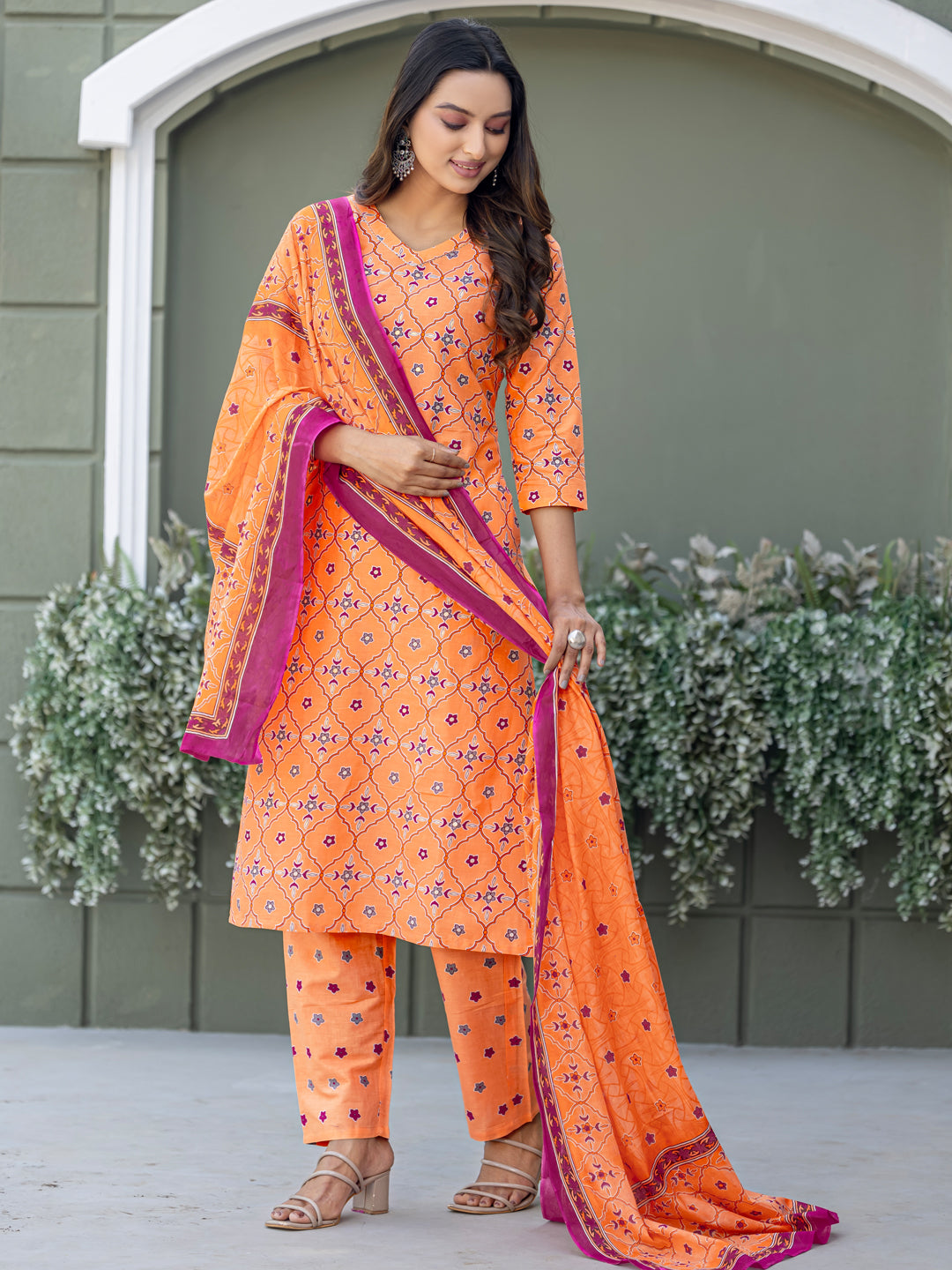 Trendy Cotton Kurti Set for Women | Festive Collection | 3-Piece Set