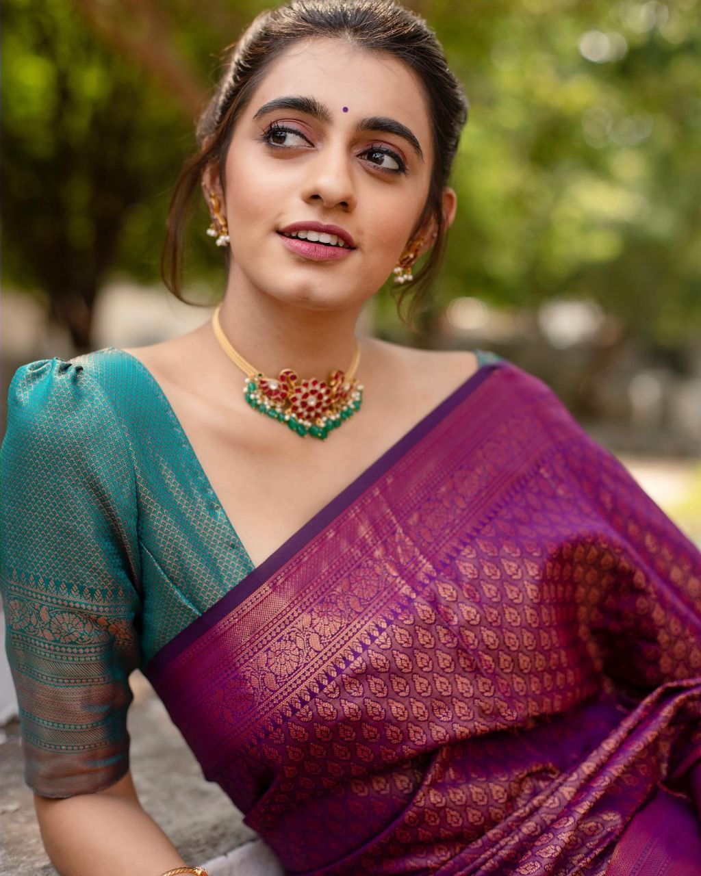 Runglory Royal Purple Banarasi Litchi Silk Saree-Minimum Qty -10 Pic