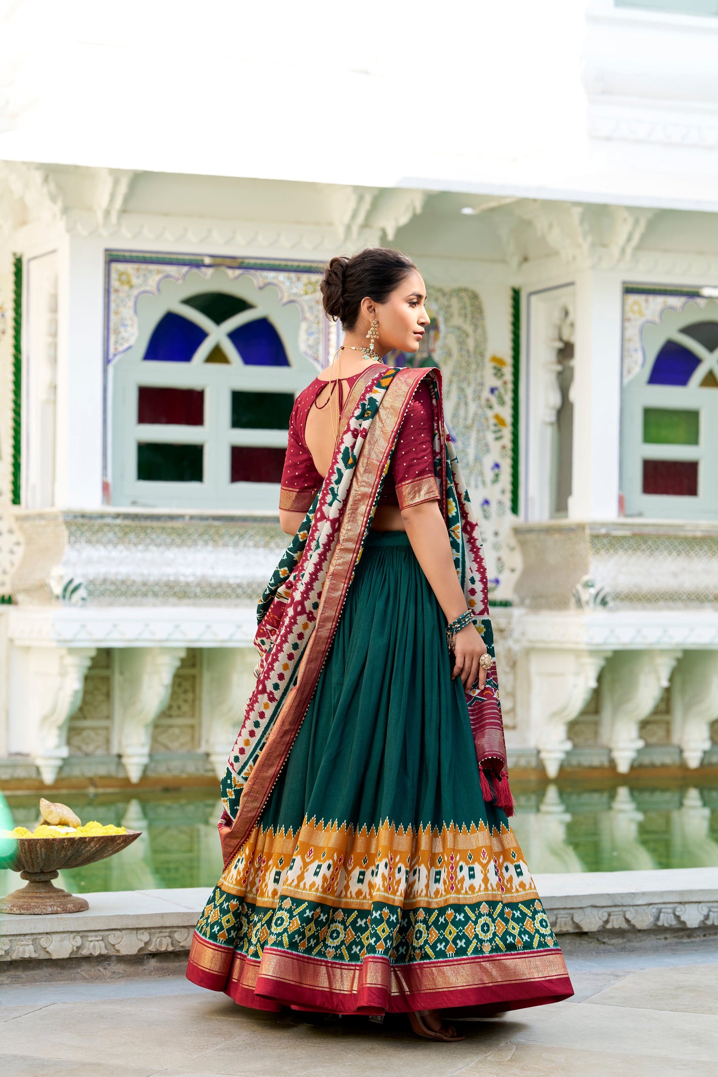 HeritageHue Lehenga Set - Foil-Touched Vintage Patola Elegance-Minimum Qty -10 Pic