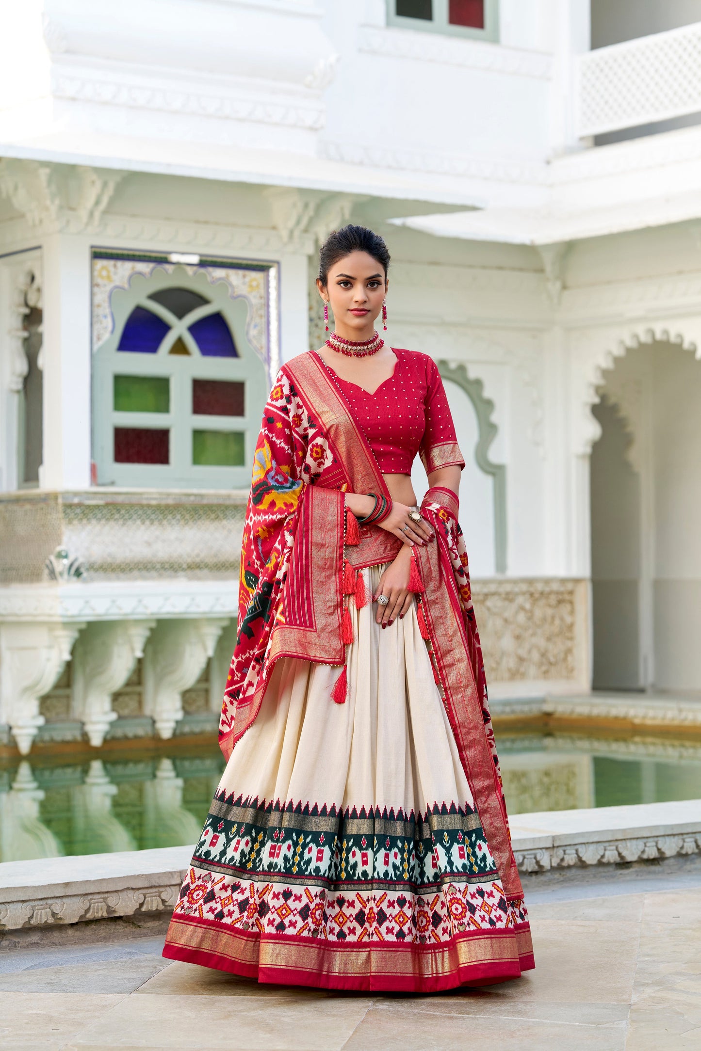 HeritageHue Lehenga Set - Foil-Touched Vintage Patola Elegance-Minimum Qty -10 Pic