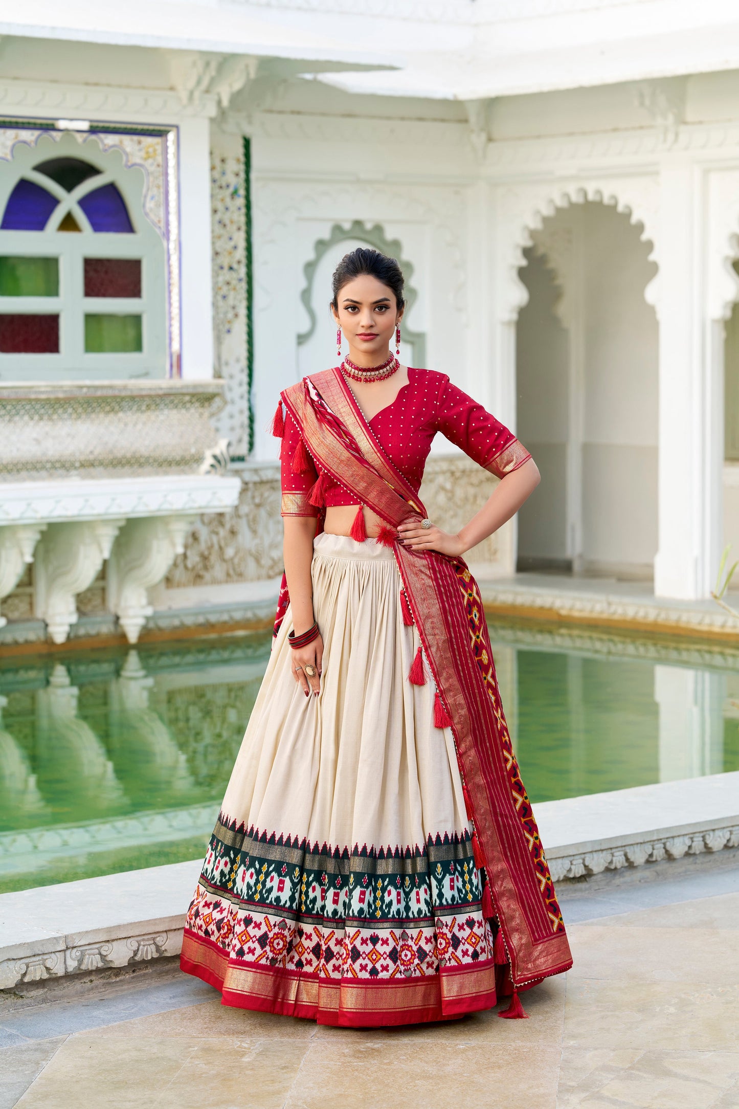 HeritageHue Lehenga Set - Foil-Touched Vintage Patola Elegance-Minimum Qty -10 Pic