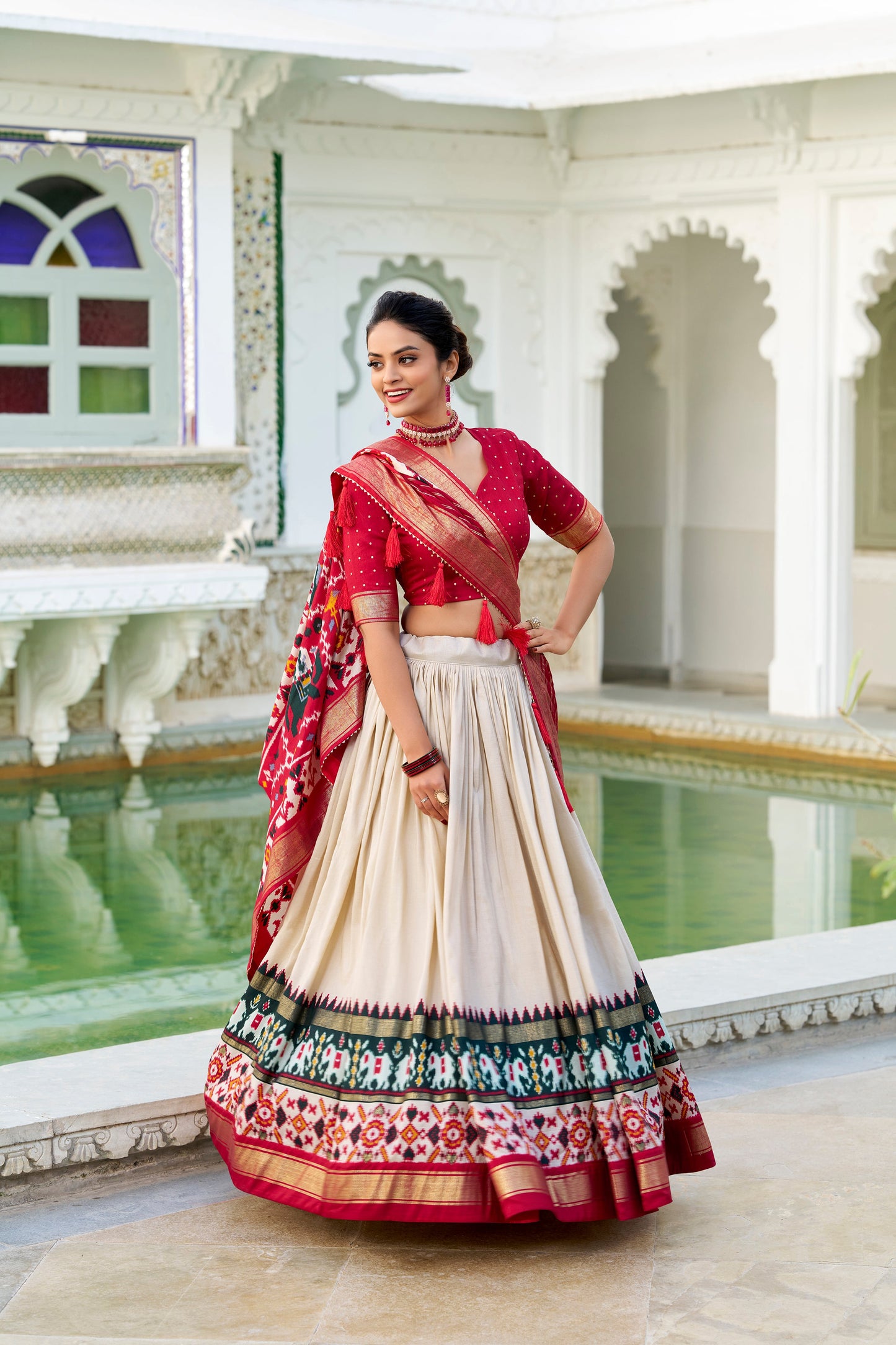 HeritageHue Lehenga Set - Foil-Touched Vintage Patola Elegance-Minimum Qty -10 Pic