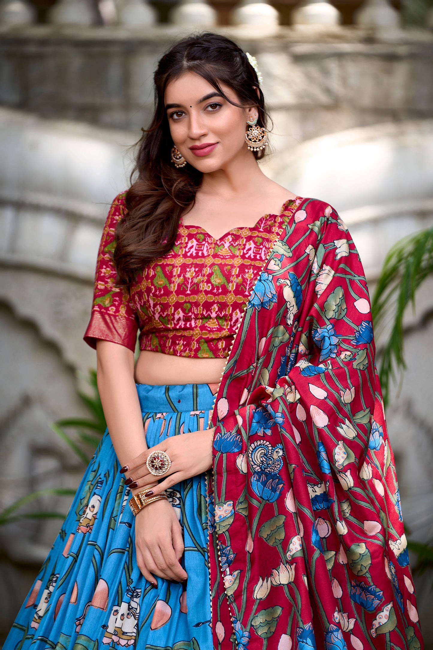 PhoolKari Lehenga Set – Patola Prints with Foil Glow And Lace Finish-Minimum Qty -10 Pic
