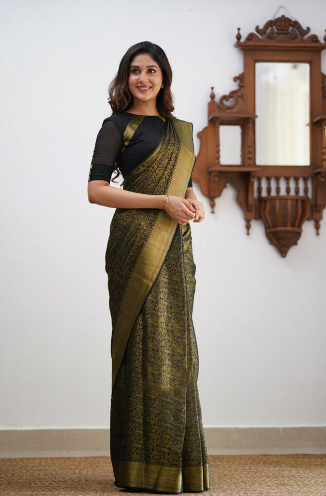 Banarasi Royale: Rich Banarasi Silk Saree with Seamless Jacquard Weave