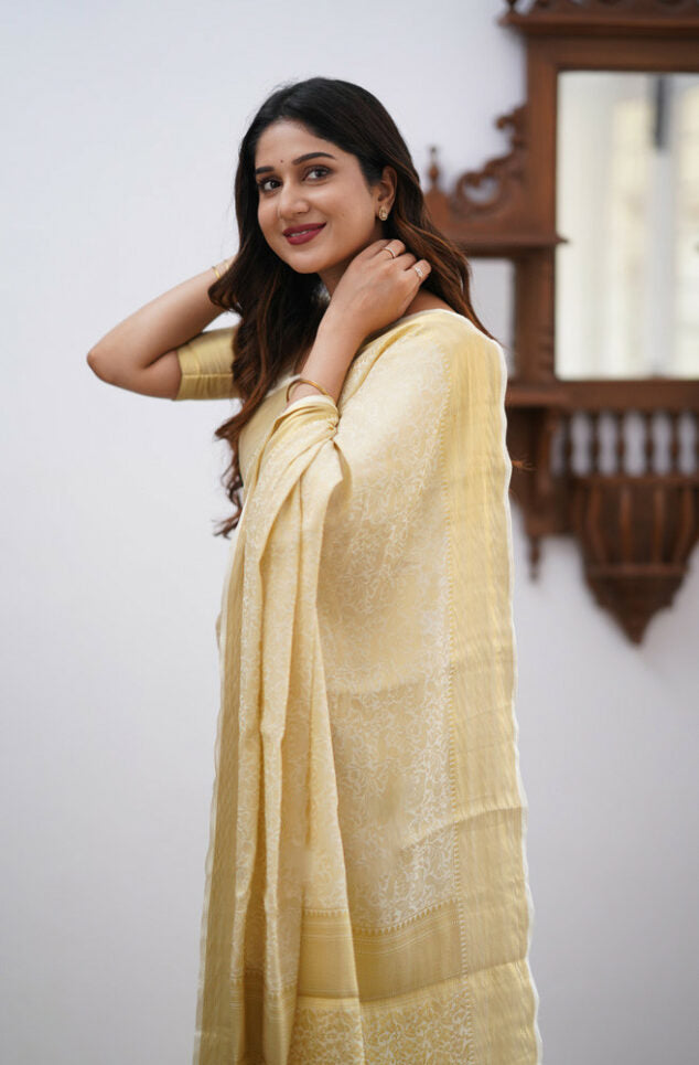 Banarasi Royale: Rich Banarasi Silk Saree with Seamless Jacquard Weave