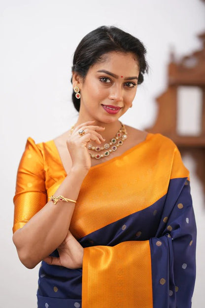 GoldEdge: Banarasi Silk Saree with Copper Zari And Statement Jacquard Border