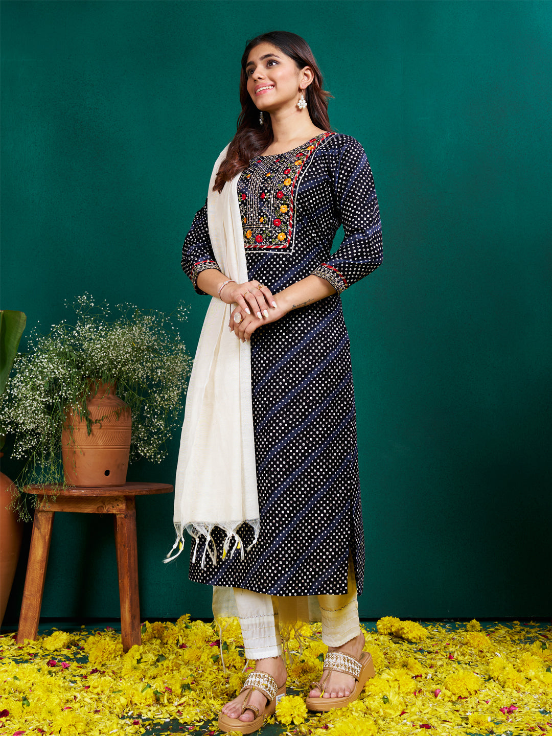 Fully Stitched Kurti Pant Set with Fancy Dupatta for Women