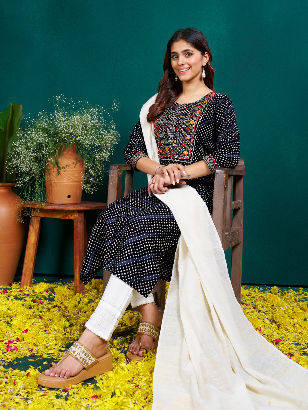 Fully Stitched Kurti Pant Set with Fancy Dupatta for Women