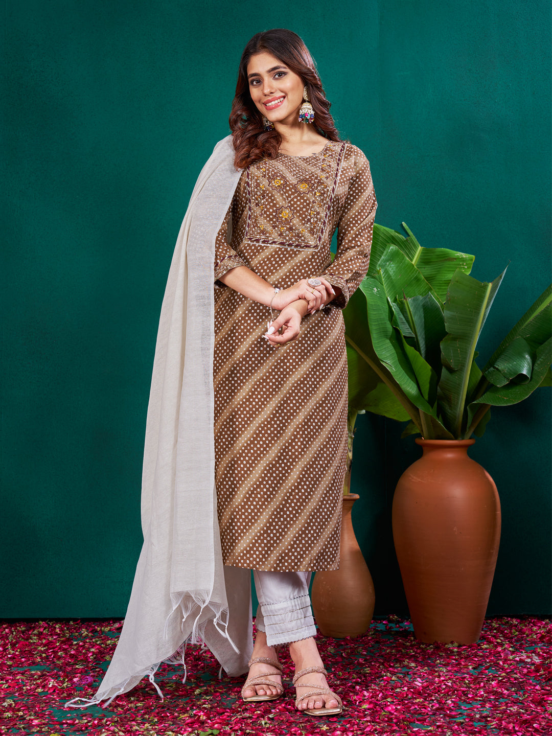 Elegant Kurti with Pants and Designer Dupatta - Ready to Wear