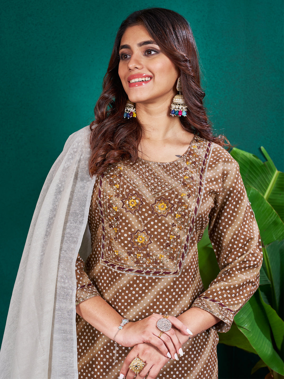 Elegant Kurti with Pants and Designer Dupatta - Ready to Wear