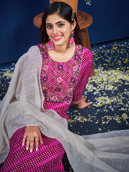 Kurti Pant Dupatta Set - Fully Stitched And Fancy Look