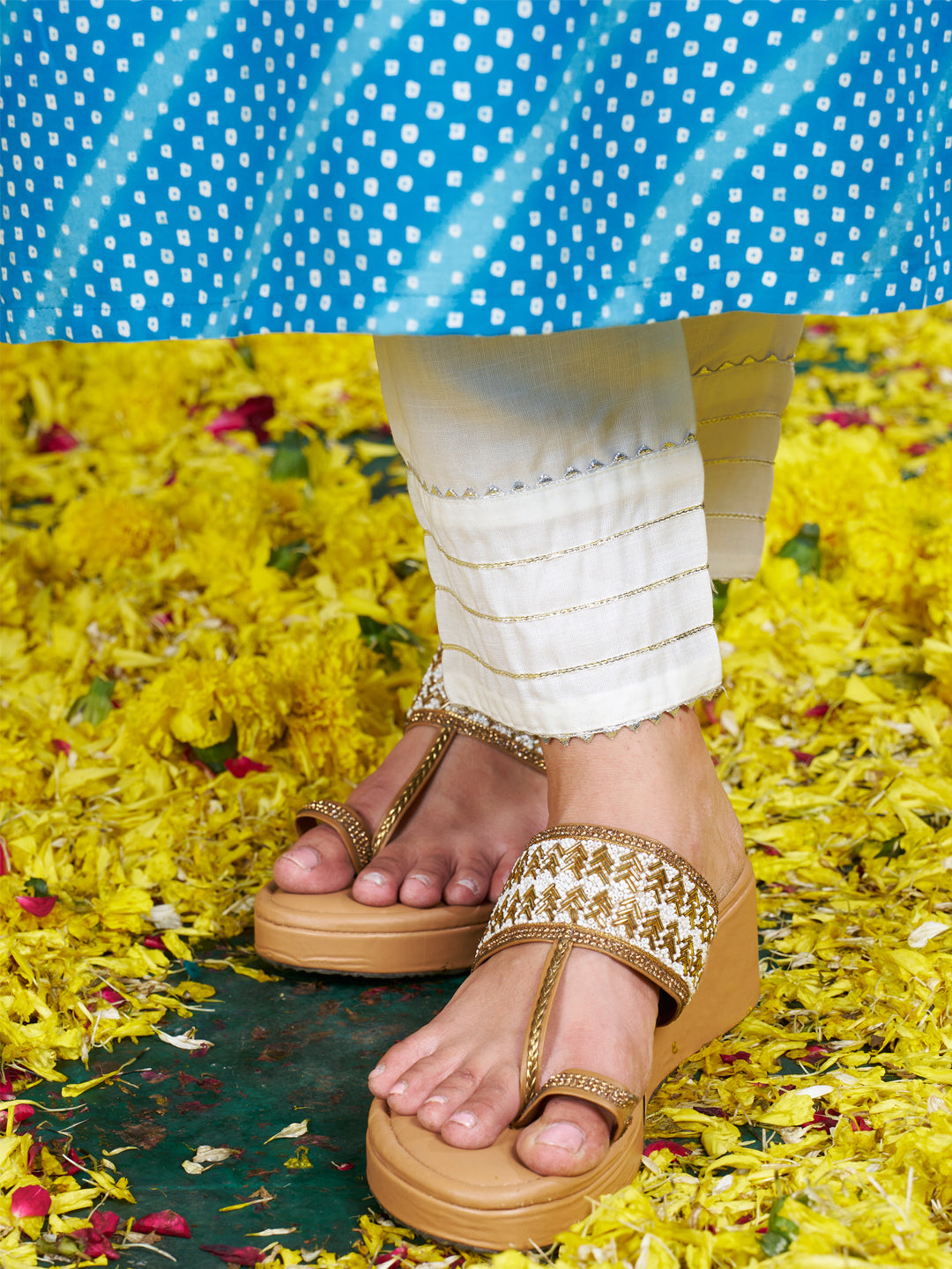 Designer Kurti Pant Set with Fancy Dupatta - Festive Wear