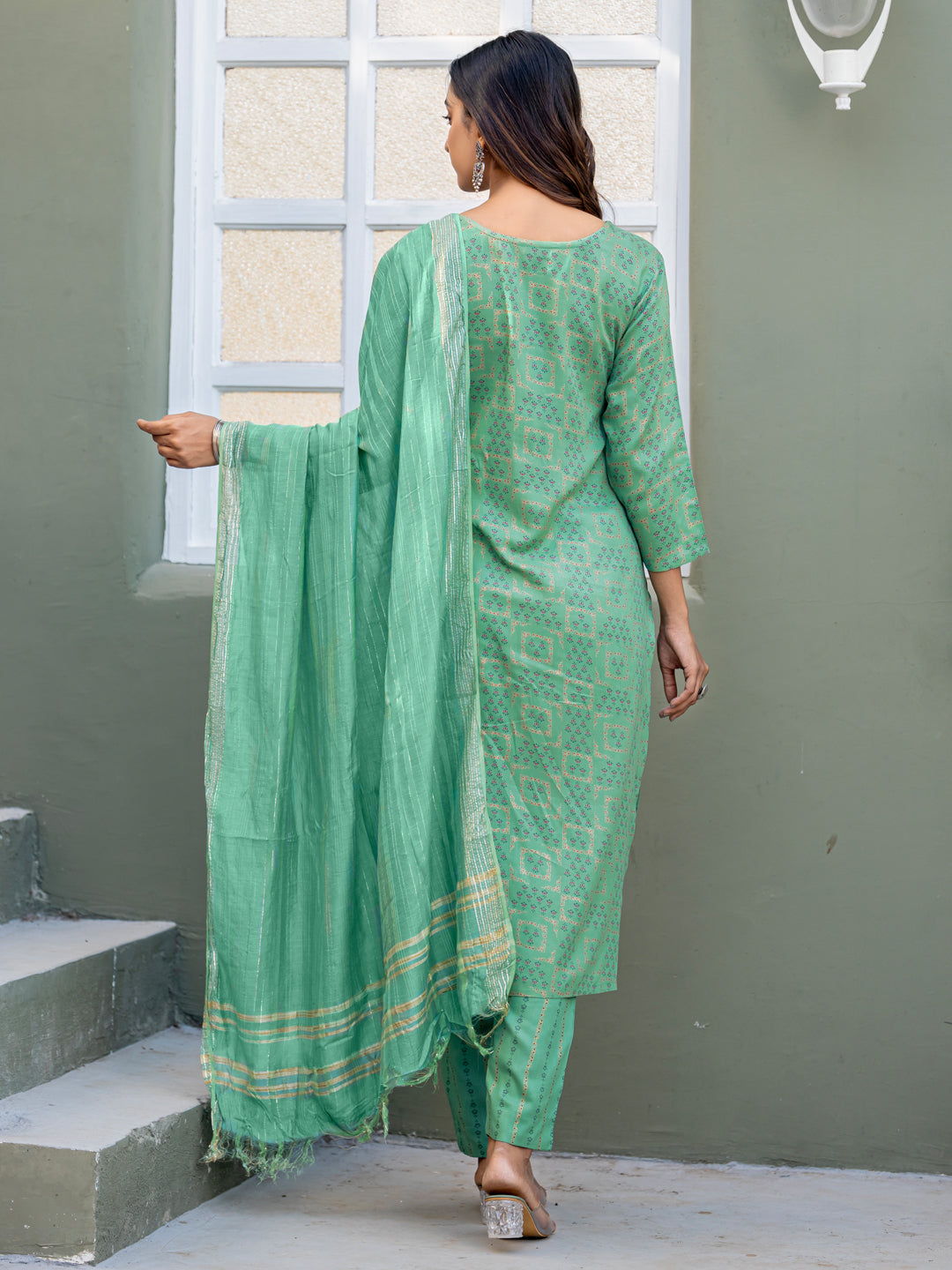 Partywear Kurti Pant with Fancy Dupatta - Premium Ethnic Set