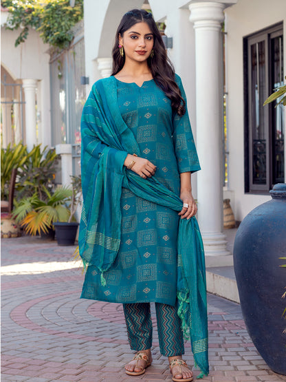Women’s Fully Stitched Kurti Pant Set with Fancy Dupatta