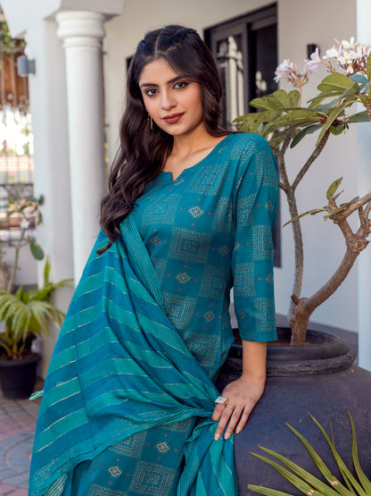 Women’s Fully Stitched Kurti Pant Set with Fancy Dupatta
