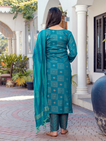 Women’s Fully Stitched Kurti Pant Set with Fancy Dupatta