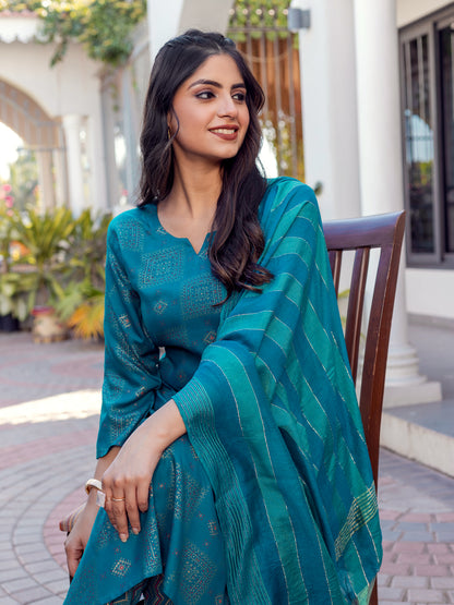 Women’s Fully Stitched Kurti Pant Set with Fancy Dupatta