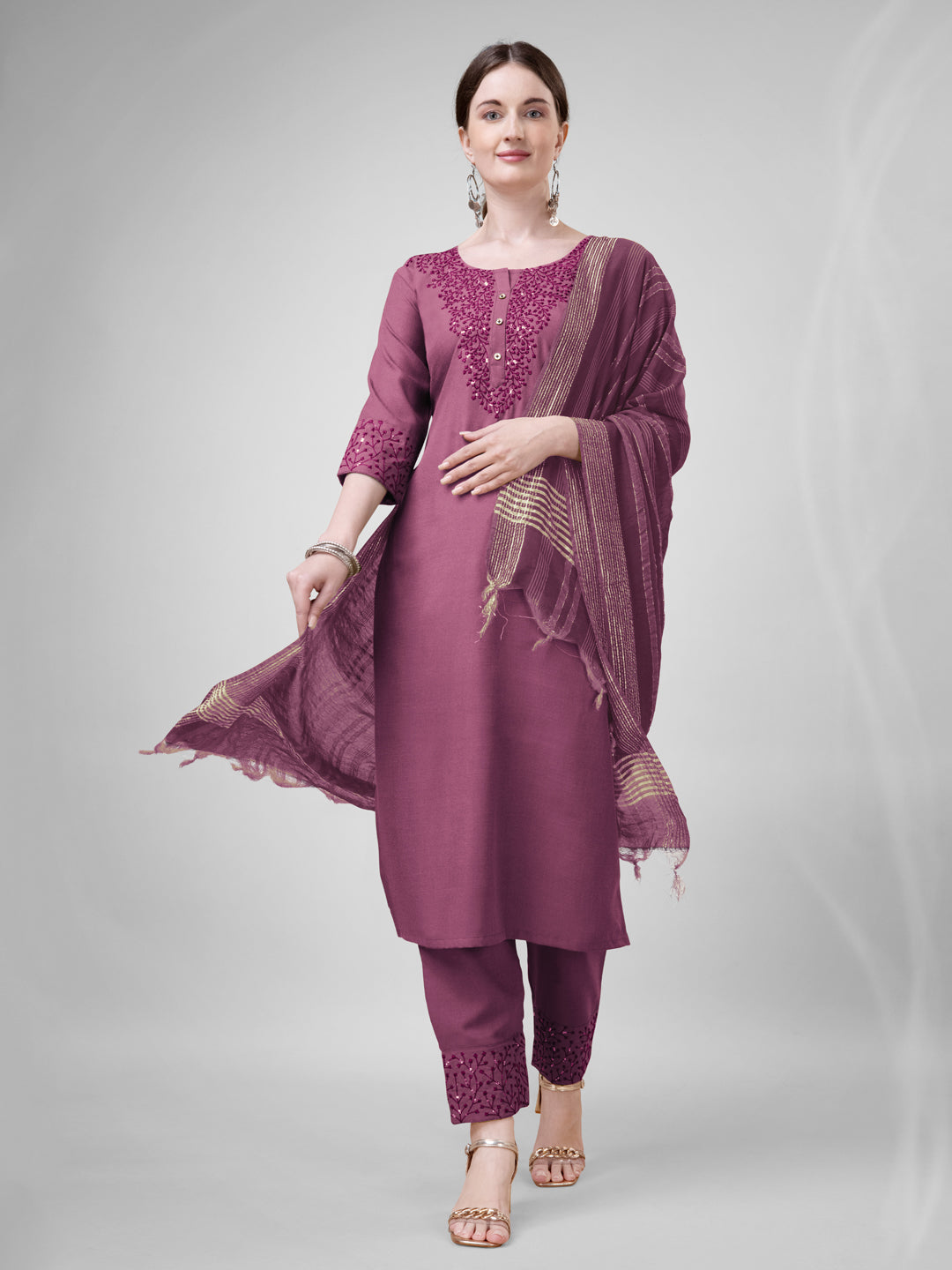 Ready to Wear Kurti Pant And Fancy Dupatta Set for Women