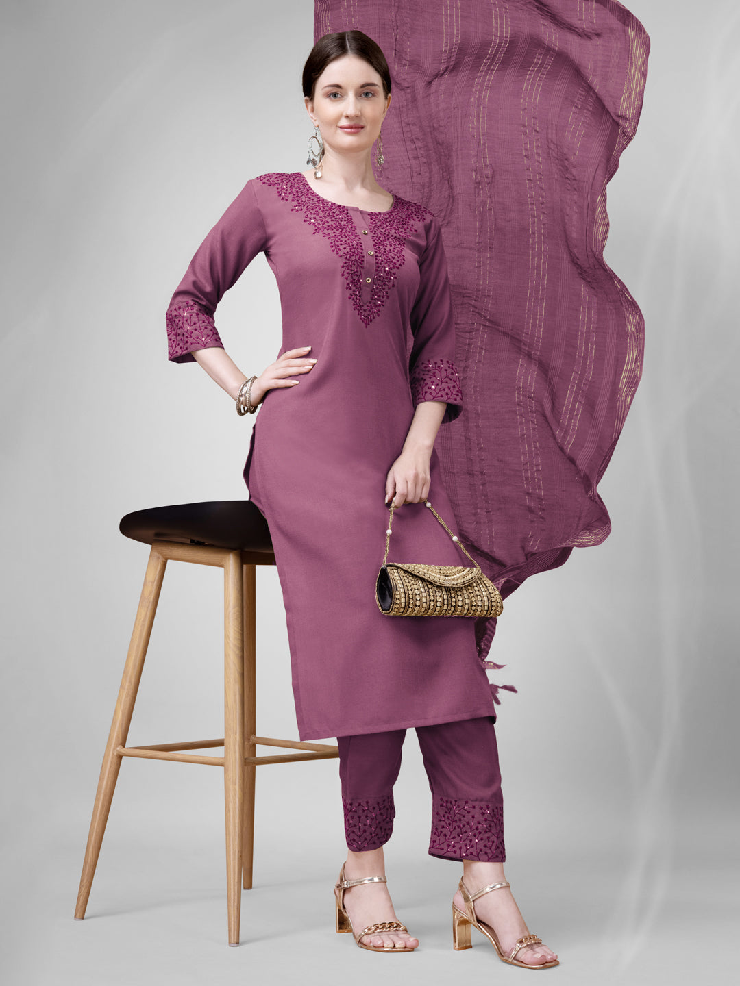 Ready to Wear Kurti Pant And Fancy Dupatta Set for Women