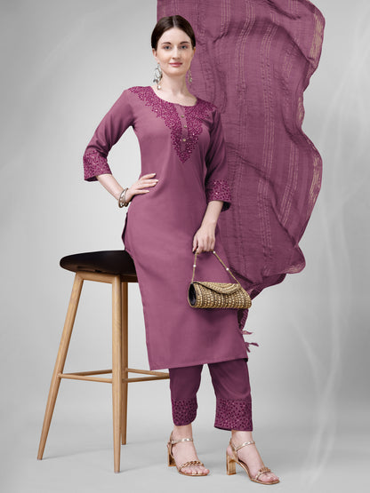 Ready to Wear Kurti Pant And Fancy Dupatta Set for Women