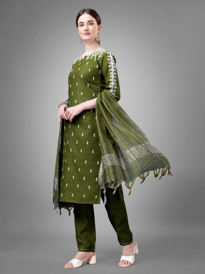 Modern Ethnic Kurti Set with Pants and Fancy Dupatta