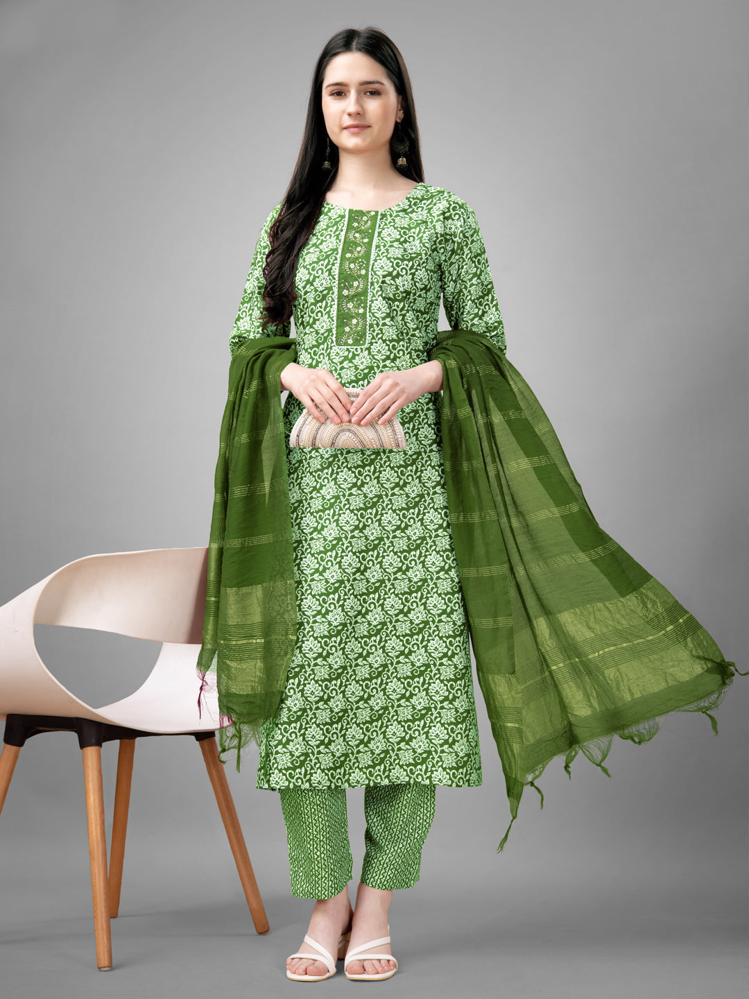 Celebration Wear Kurti And Pant Set with Fancy Dupatta