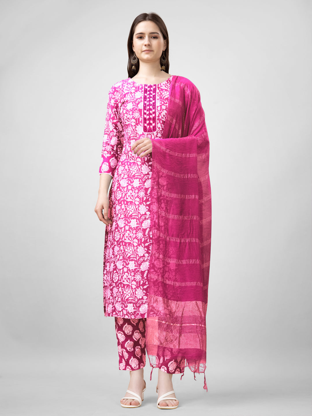 Breathable Cotton Kurti Set with Stylish Dupatta - Daily to Occasion Wear