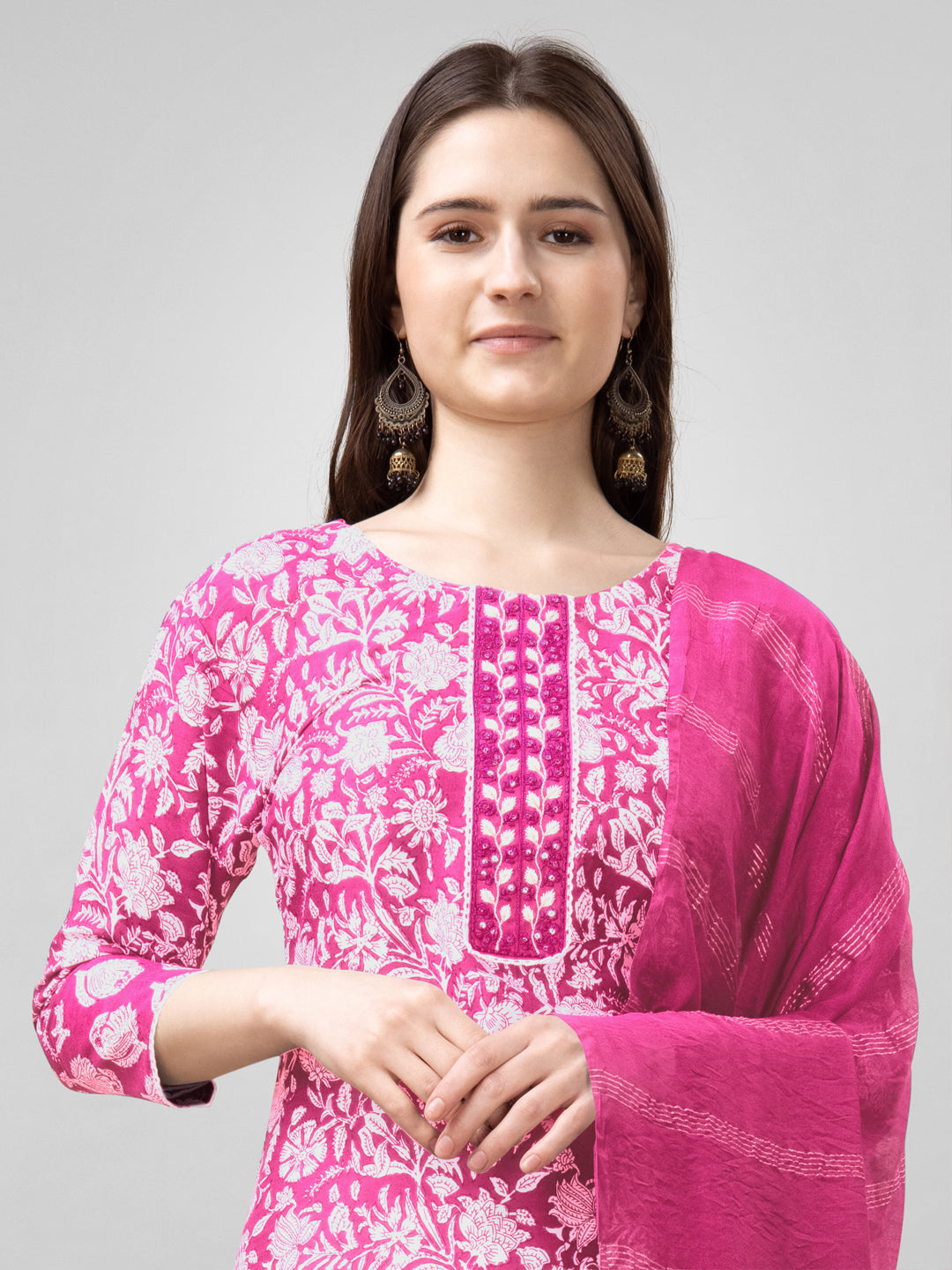 Breathable Cotton Kurti Set with Stylish Dupatta - Daily to Occasion Wear