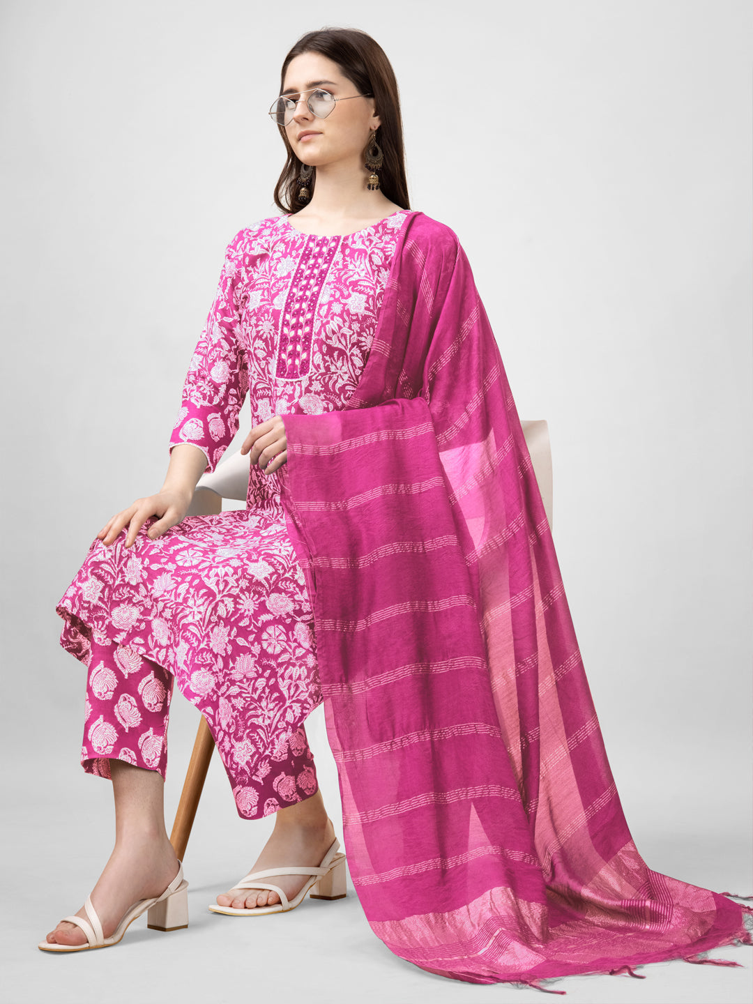 Breathable Cotton Kurti Set with Stylish Dupatta - Daily to Occasion Wear