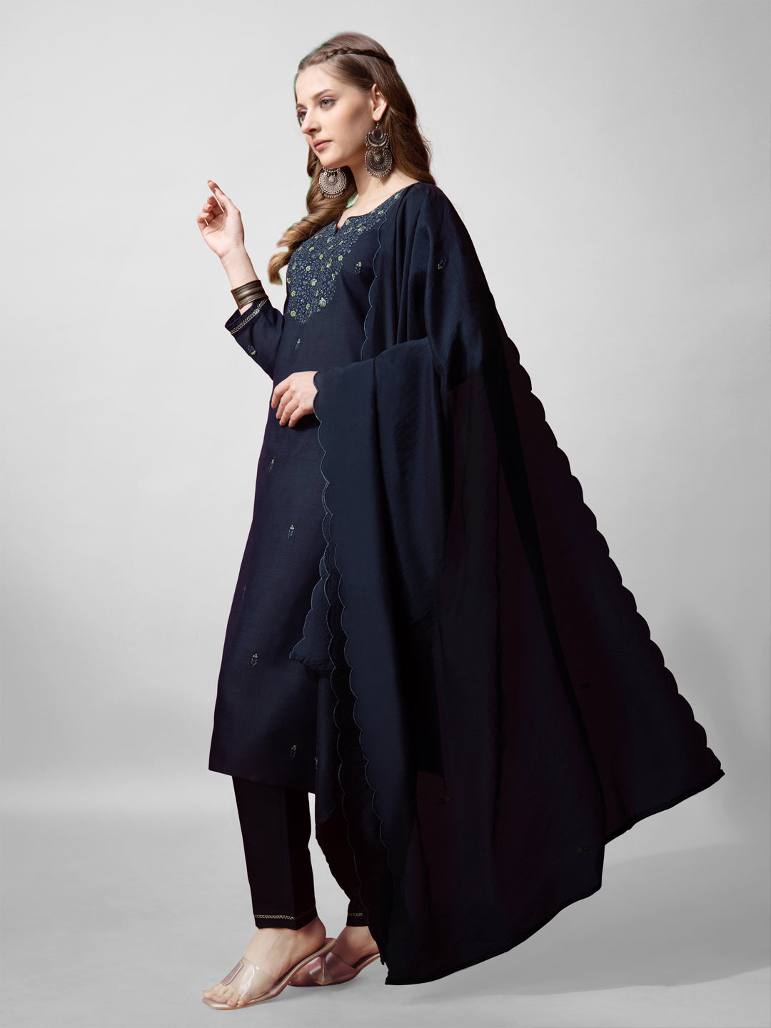 All-Day Comfort Kurti Suit Set with Lightweight Fancy Dupatta