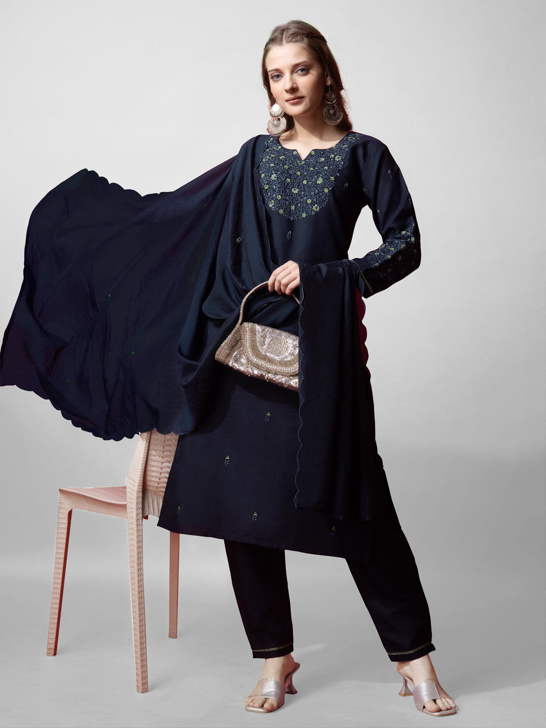 All-Day Comfort Kurti Suit Set with Lightweight Fancy Dupatta