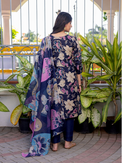 Trendy Festival Wear | Cotton Kurti Pant with Dupatta (Fully Stitched)