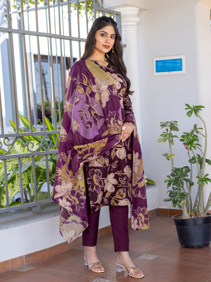 Elegant Cotton Kurti Set with Pant And Dupatta | Ready to Wear for Festivals