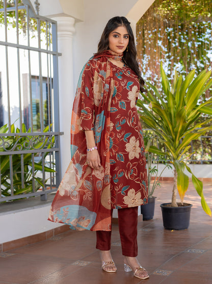 Designer Festival Kurti Set | Cotton Fabric | Pant And Dupatta Included