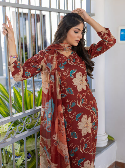 Designer Festival Kurti Set | Cotton Fabric | Pant And Dupatta Included