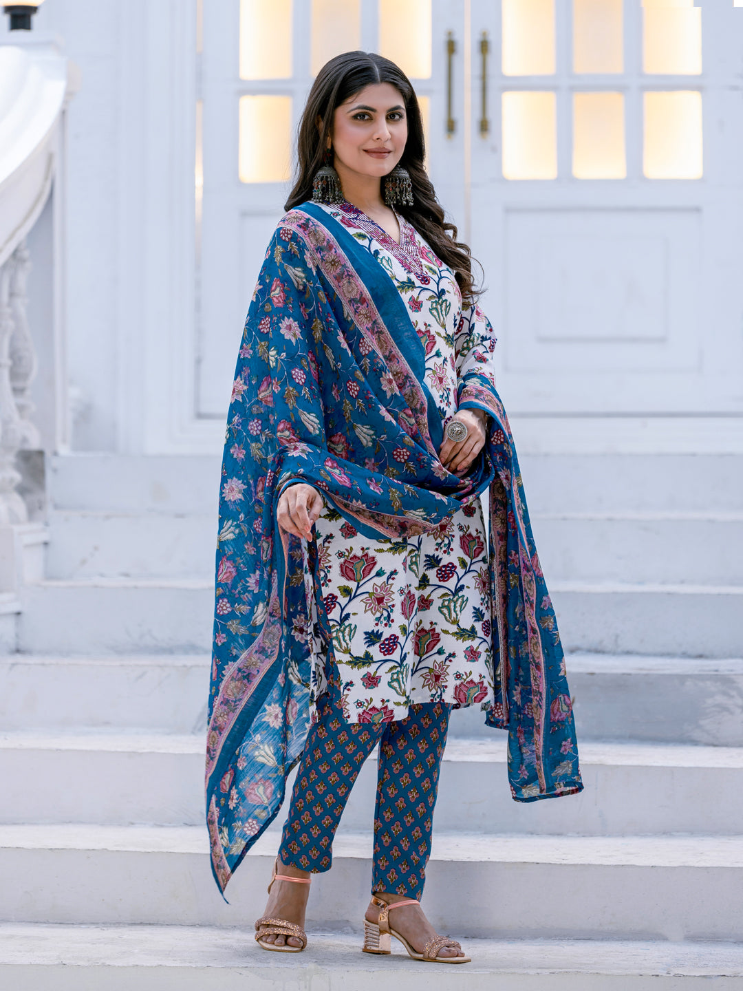 Cotton Kurti Pant Dupatta Ensemble | Festive Edition | Ready to Wear