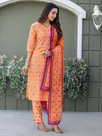 Trendy Cotton Kurti Set for Women | Festive Collection | 3-Piece Set