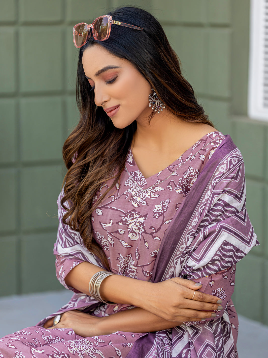 Elegant Cotton Kurti with Pant And Dupatta | Designer Festival Look