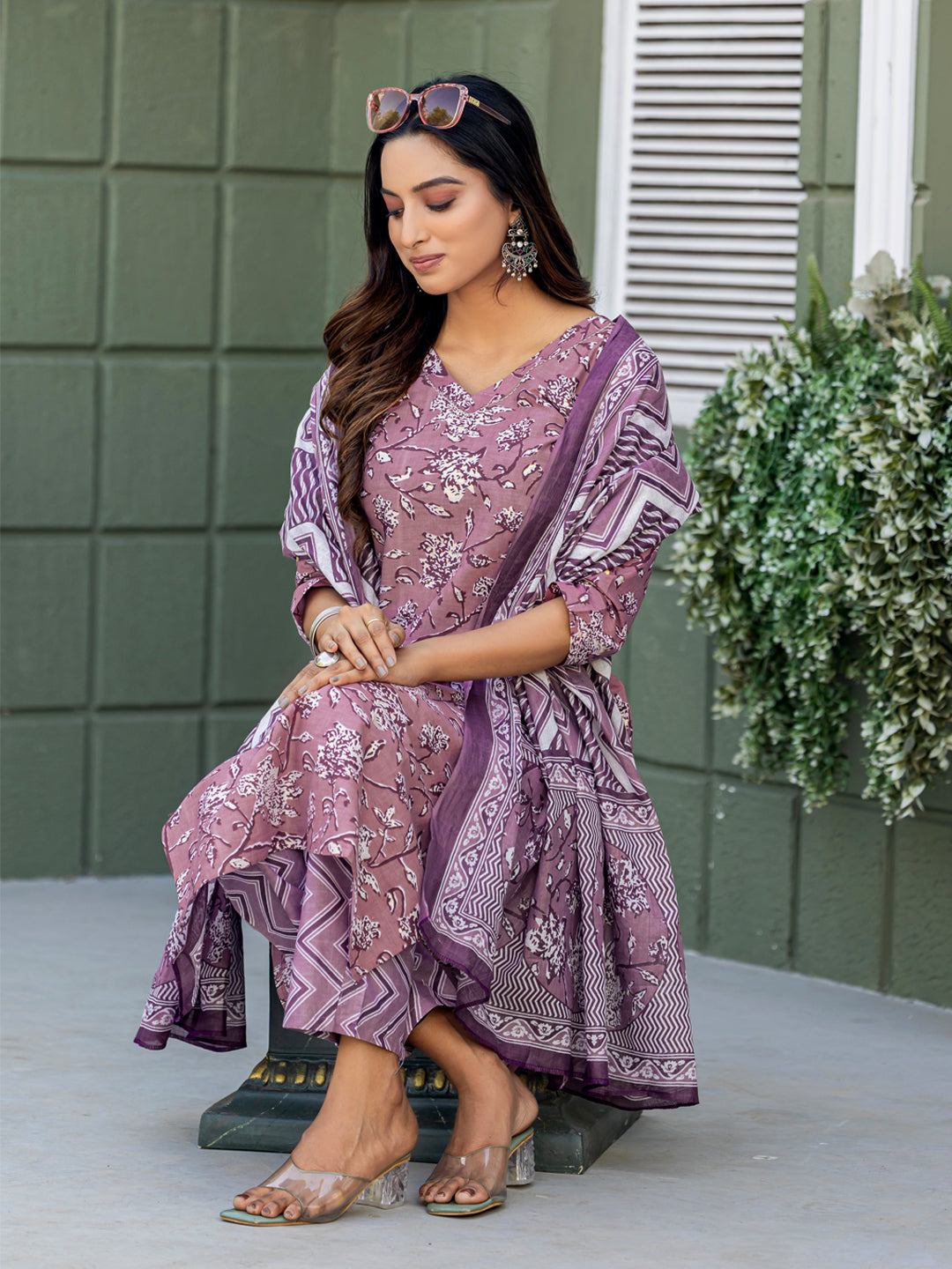 Elegant Cotton Kurti with Pant And Dupatta | Designer Festival Look