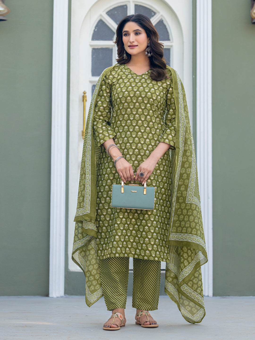 Readymade Kurti Set | Cotton Pant And Dupatta | Festival Favorite