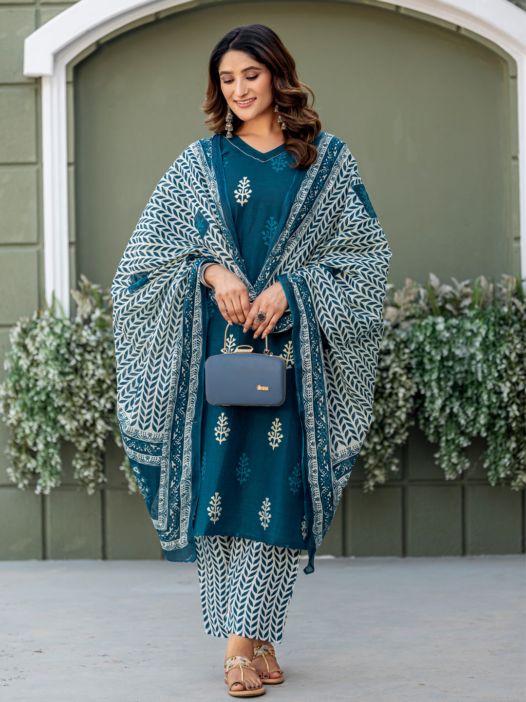 Cotton Kurti Set with Ethnic Print | Fully Stitched | Festive Must-Have