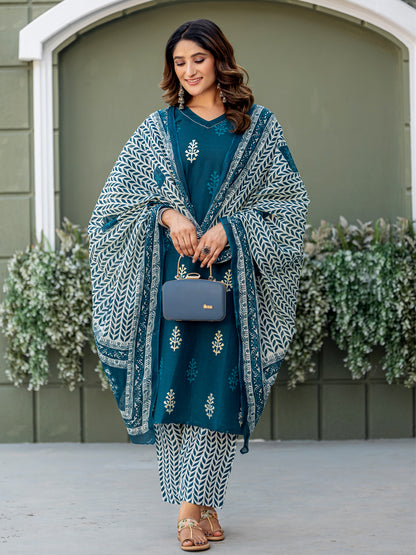 Cotton Kurti Set with Ethnic Print | Fully Stitched | Festive Must-Have